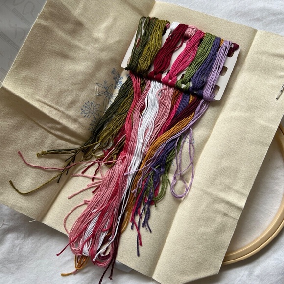 Embroidery Kit DIY Craft Handmade Floral Pattern Hoop Needle Cloth Thread Instr - Picture 5 of 6